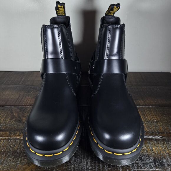 Dr. Martens Wincox Womens Size 6 Chelsea Buckle Harness Boots Black Leather - Picture 2 of 11